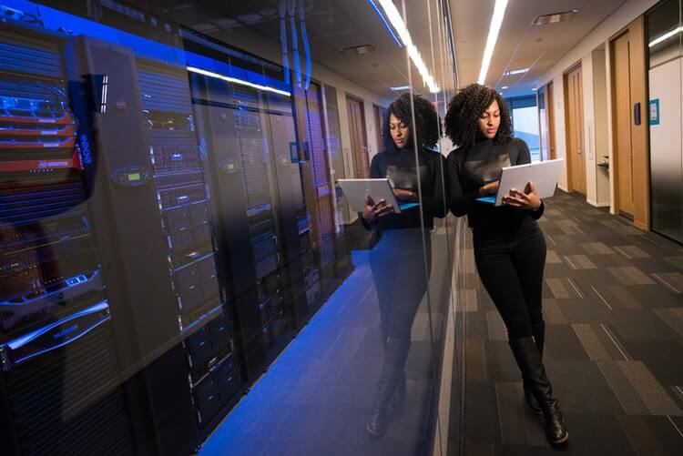 girl in Server room