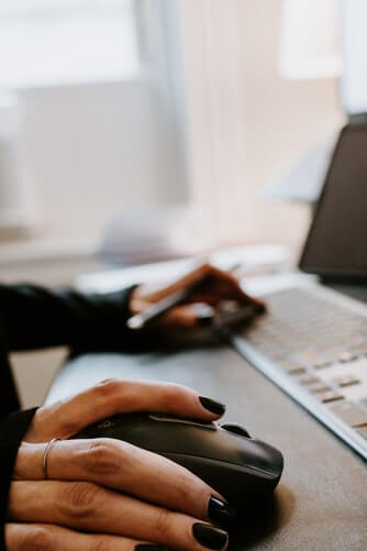 person working at a computer